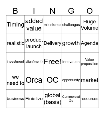 Project Delivery Bingo Card