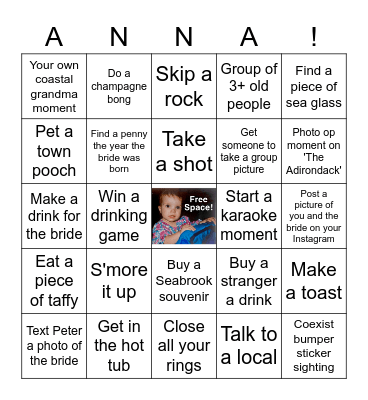 Bachelorette Bingo Bonanza Bingo Card