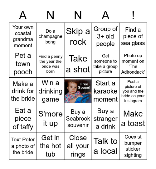 Bachelorette Bingo Bonanza Bingo Card