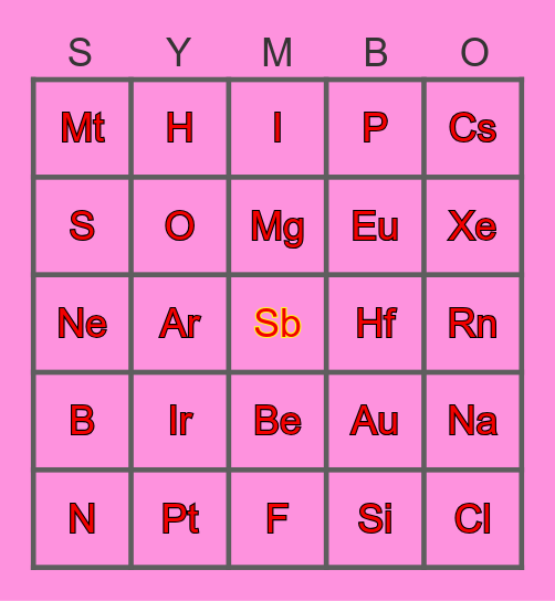 SYMBO CARD Bingo Card