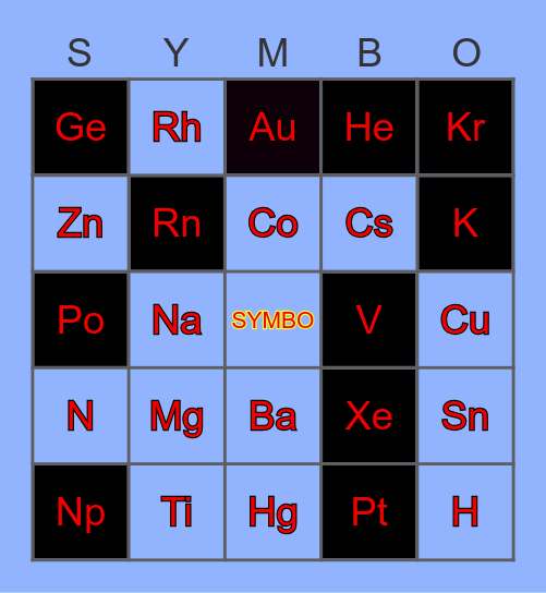 SYMBO CARD Bingo Card