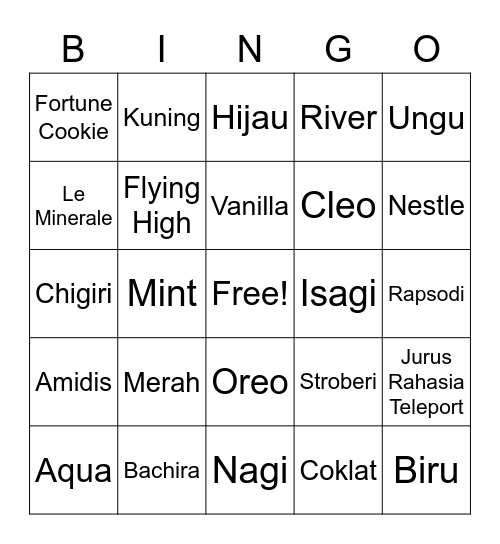 Takina's Bingo Card