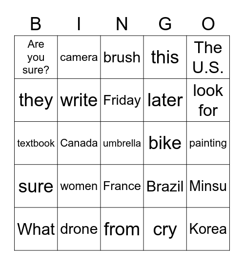 Whose drone is this? BINGO Card