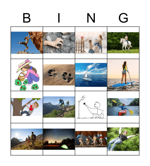 Outdoor activities Bingo Card