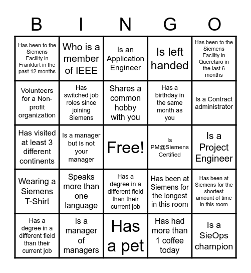 Find someone who Bingo Card