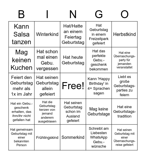 Happy Birthday Silvia Bingo Card