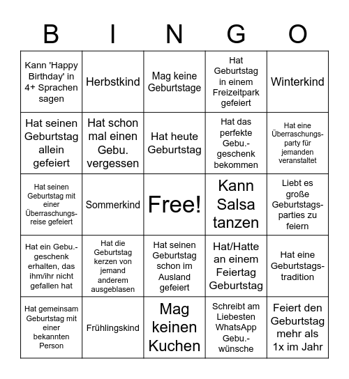 Happy Birthday Silvia Bingo Card