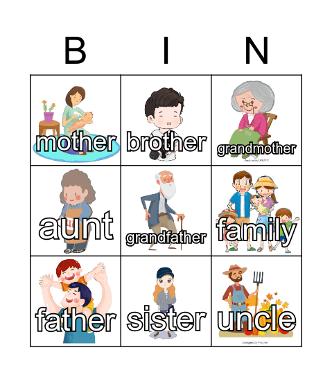 Family Bingo Game Bingo Card