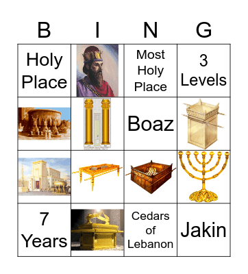 King Solomon's Temple Bingo Card