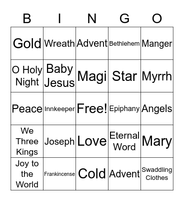 Advent & Christmas Bingo Card