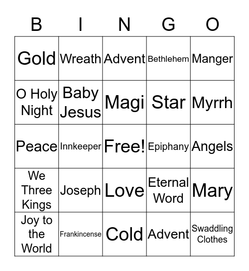 Advent & Christmas Bingo Card