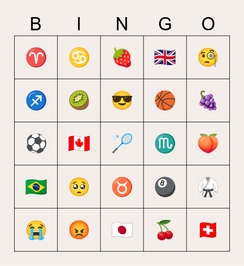 Élorie’s Bingo Card