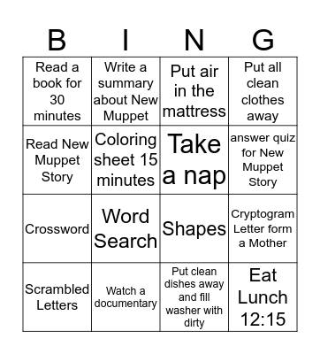 Fabulous Friday! Bingo Card