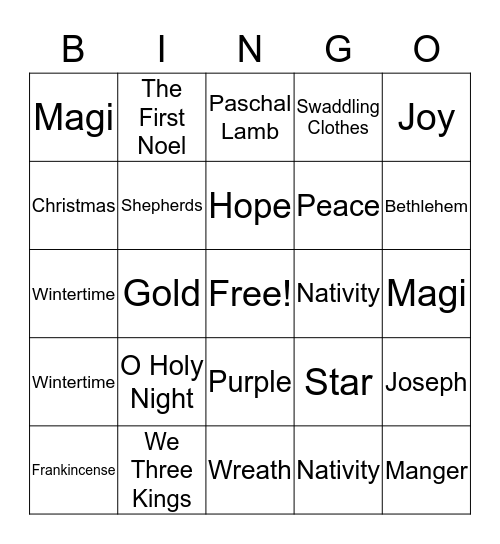 Christmas Bingo Card