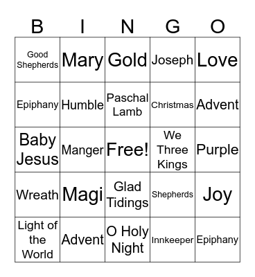 Advent & Christmas Bingo Card