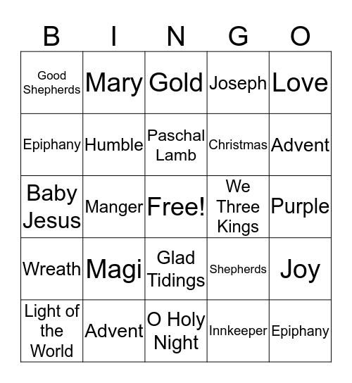 Advent & Christmas Bingo Card