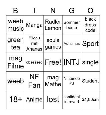 Alex's Bingo Card