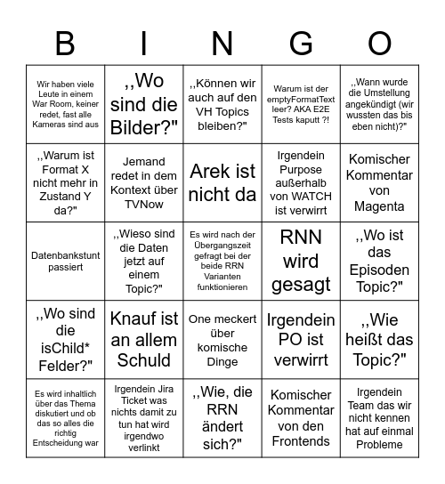 RRN Umstellung Bingo Card