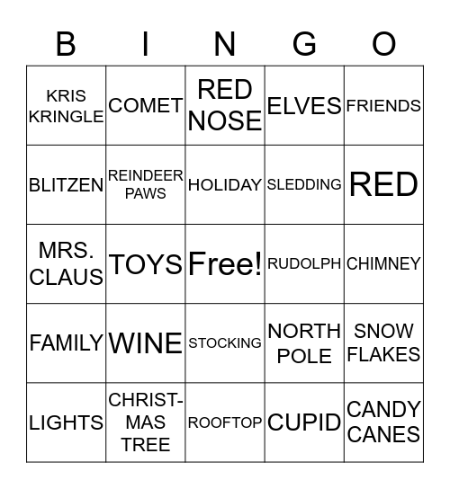 HAPPY HOLIDAYS Bingo Card