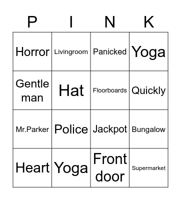 Gangsta Granny Bingo Card