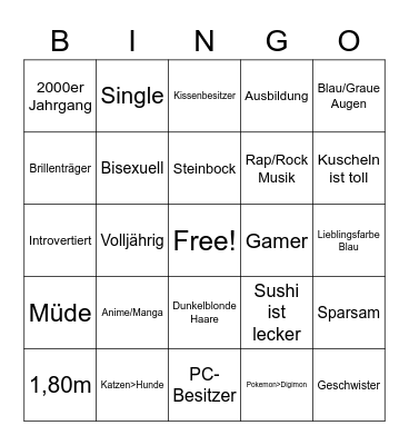 Lukas Bingo Card