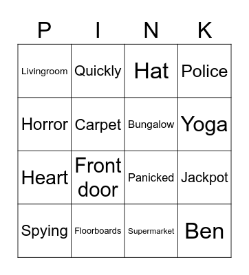 Gangsta Granny Bingo Card