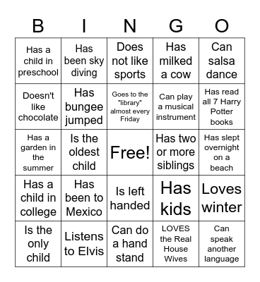 AEC Bingo Card