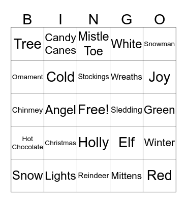 Happy Holiday's  Bingo Card