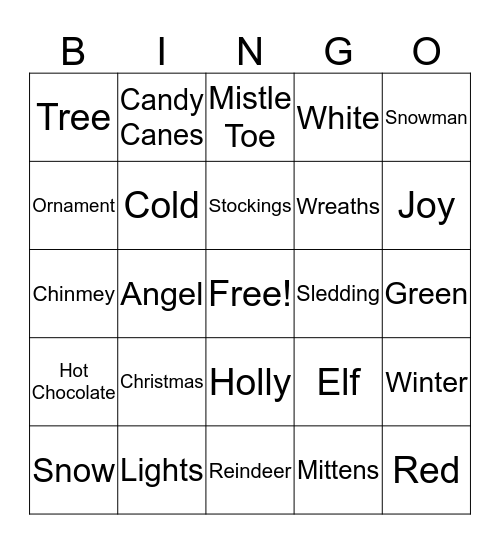 Happy Holiday's  Bingo Card