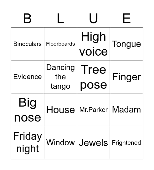 Gangsta Granny Bingo Card