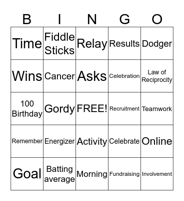 LASC RELAY ALL STAFF MEETING BINGO Card