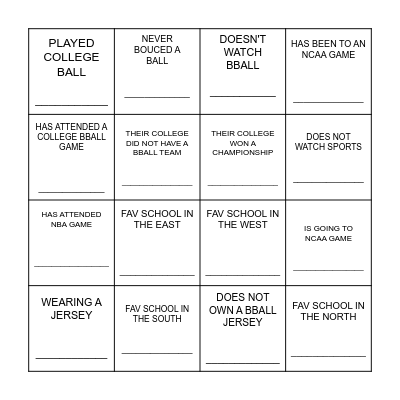 MACH MADNESS HUMAN BINGO Card