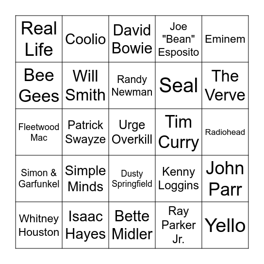 Game 1 Bingo Card