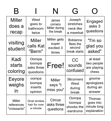Transnat Bingo Card
