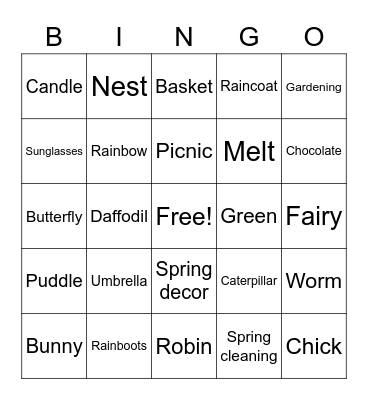 Spring FFF 2023 Bingo Card