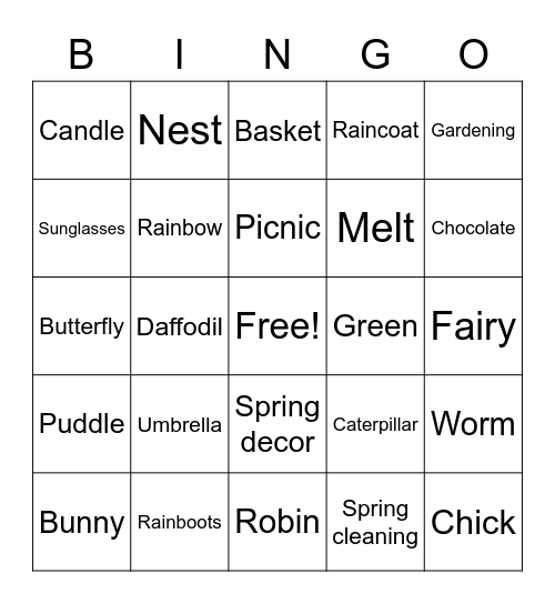 Spring FFF 2023 Bingo Card