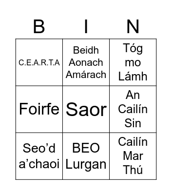 CEOL AMBAISTE! 2023 Bingo Card