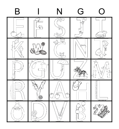 Letter Bingo Card