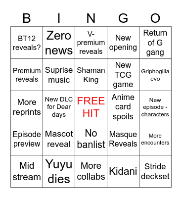 Bushi Presentation 2023 Bingo Card