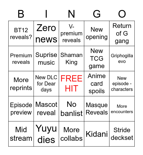 Bushi Presentation 2023 Bingo Card