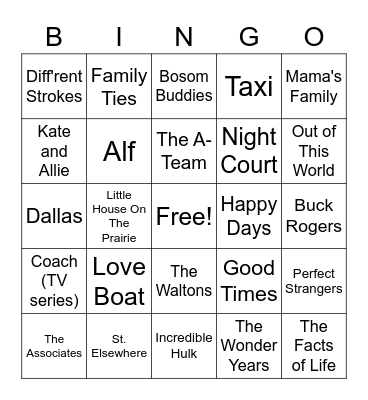 45 - TV Shows Bingo Card