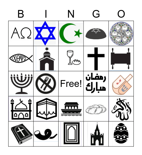 Religion Bingo Card