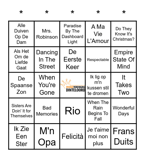 SWiNGO! Bingo Card