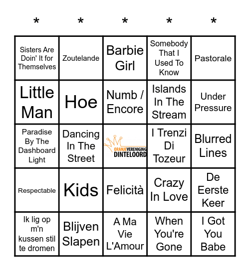 SWiNGO! Bingo Card