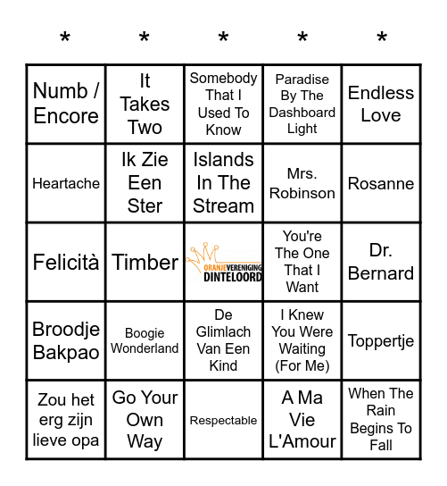 SWiNGO! Bingo Card