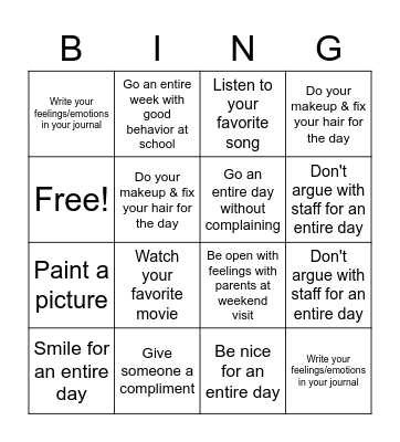 Eileen's BINGO Card Bingo Card