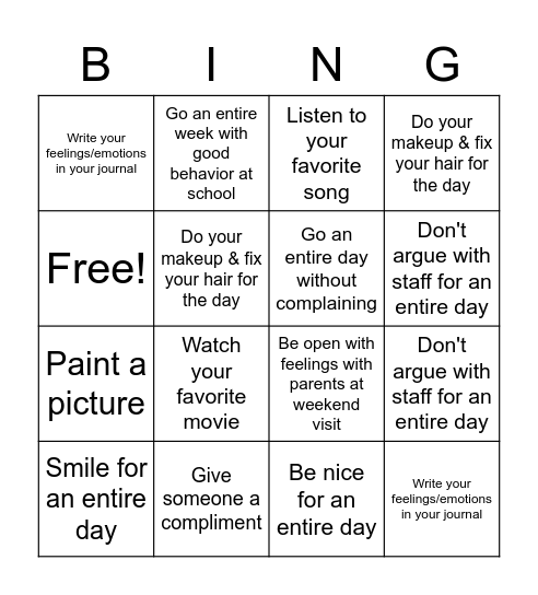 Eileen's BINGO Card Bingo Card