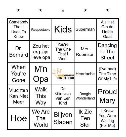 SWiNGO! Bingo Card