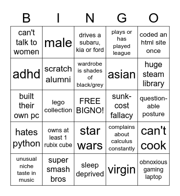 cs major bingo Card
