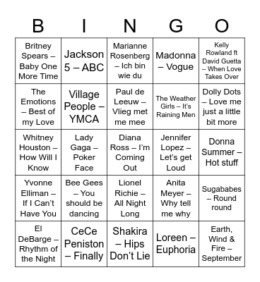 DRAG BINGO CLUB NIGHT Bingo Card